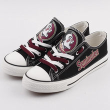 Load image into Gallery viewer, Florida State Seminoles NCAA Unisex Breathable Novelty Design Canvas Shoes Black/White Full Plus Size Best Gift Printed Logo Team