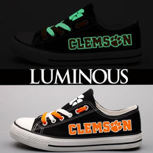 Load image into Gallery viewer, Clemson Tigers NCAA Unisex Breathable Novelty Design Canvas Shoes Black/White Full Plus Size Best Gift Printed Logo Team