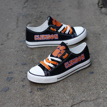 Load image into Gallery viewer, Clemson Tigers NCAA Unisex Breathable Novelty Design Canvas Shoes Black/White Full Plus Size Best Gift Printed Logo Team