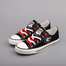 Load image into Gallery viewer, Georgia Bulldogs NCAA Unisex Breathable Novelty Design Canvas Shoes Black Full Plus Size Best Gift Printed Logo Team