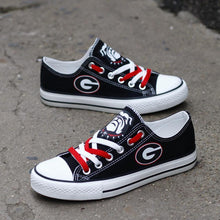 Load image into Gallery viewer, Georgia Bulldogs NCAA Unisex Breathable Novelty Design Canvas Shoes Black Full Plus Size Best Gift Printed Logo Team