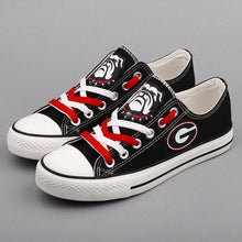 Load image into Gallery viewer, Georgia Bulldogs NCAA Unisex Breathable Novelty Design Canvas Shoes Black Full Plus Size Best Gift Printed Logo Team