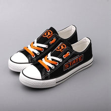 Load image into Gallery viewer, Oklahoma State University NCAA Unisex Breathable Novelty Design Canvas Shoes Black/White Full Plus Size Best Gift Printed Logo Team