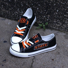 Load image into Gallery viewer, Oklahoma State University NCAA Unisex Breathable Novelty Design Canvas Shoes Black/White Full Plus Size Best Gift Printed Logo Team
