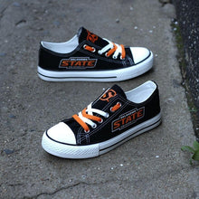 Load image into Gallery viewer, Oklahoma State University NCAA Unisex Breathable Novelty Design Canvas Shoes Black/White Full Plus Size Best Gift Printed Logo Team