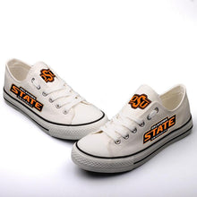 Load image into Gallery viewer, Oklahoma State University NCAA Unisex Breathable Novelty Design Canvas Shoes Black/White Full Plus Size Best Gift Printed Logo Team