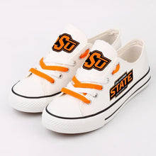Load image into Gallery viewer, Oklahoma State University NCAA Unisex Breathable Novelty Design Canvas Shoes Black/White Full Plus Size Best Gift Printed Logo Team
