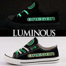 Load image into Gallery viewer, Oregon Ducks  NCAA Unisex Breathable Novelty Design Canvas Shoes Black/White Full Plus Size Best Gift Printed Logo Team
