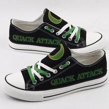 Load image into Gallery viewer, Oregon Ducks  NCAA Unisex Breathable Novelty Design Canvas Shoes Black/White Full Plus Size Best Gift Printed Logo Team