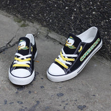 Load image into Gallery viewer, Oregon Ducks  NCAA Unisex Breathable Novelty Design Canvas Shoes Black/White Full Plus Size Best Gift Printed Logo Team