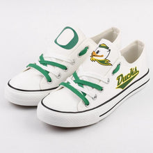 Load image into Gallery viewer, Oregon Ducks  NCAA Unisex Breathable Novelty Design Canvas Shoes Black/White Full Plus Size Best Gift Printed Logo Team