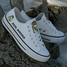 Load image into Gallery viewer, Real Madrid Football Team Unisex Breathable Novelty Design Canvas Shoes White Full Plus Size Best Gift Printed Logo Team