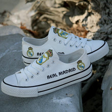 Load image into Gallery viewer, Real Madrid Football Team Unisex Breathable Novelty Design Canvas Shoes White Full Plus Size Best Gift Printed Logo Team