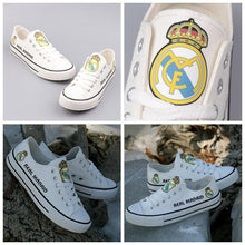 Load image into Gallery viewer, Real Madrid Football Team Unisex Breathable Novelty Design Canvas Shoes White Full Plus Size Best Gift Printed Logo Team