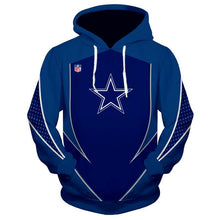 Load image into Gallery viewer, Dallas Cowboys NFL Apparel Men New Design 3D Polyester Hoodie Sweatshirt Personalized Full Color Full Plus Size Best Gift Printed Logo Team