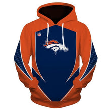 Load image into Gallery viewer, Denver Broncos NFL Apparel Men New Design 3D Polyester Hoodie Sweatshirt Personalized Full Color Full Plus Size Best Gift Printed Logo Team