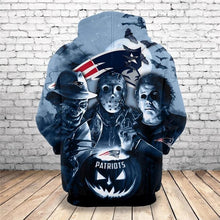 Load image into Gallery viewer, New England Patriots NFL Apparel Men 3D Polyester Halloween Horror Night Hoodie Sweatshirt Personalized Full Color Full Plus Size Best Gift Printed Logo Team