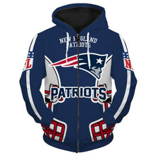 Load image into Gallery viewer, New England Patriots NFL Apparel Men 3D Polyester Hoodie Sweatshirt Personalized Full Color Full Plus Size Best Gift Printed Logo Team