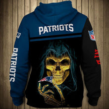 Load image into Gallery viewer, New England Patriots NFL Apparel Men 3D Skull Polyester Hoodie Sweatshirt Personalized Full Color Full Plus Size Best Gift Printed Logo Team