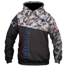 Load image into Gallery viewer, New England Patriots NFL Apparel Men 3D Polyester Military Hoodie Sweatshirt Personalized Full Color Full Plus Size Best Gift Printed Logo Team