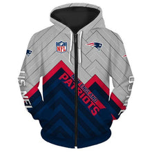 Load image into Gallery viewer, New England Patriots NFL Apparel Men 3D Polyester Zipper Hoodie Sweatshirt Personalized Full Color Full Plus Size Best Gift Printed Logo Team