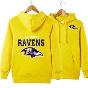 Baltimore Ravens NFL Apparel Unisex 3D Polyester Pullover Hoodie Sweatshirt Black/Gray/Red/White/Yellow Full Plus Size Best Gift Printed Logo Team