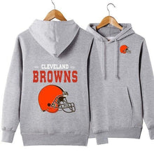 Load image into Gallery viewer, Cleveland Browns NFL Apparel Unisex 3D Polyester Pullover Hoodie Sweatshirt Black/Gray/Red/White/Yellow Full Plus Size Best Gift Printed Logo Team