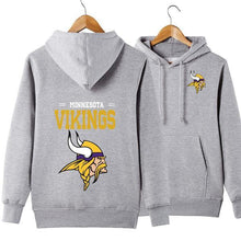 Load image into Gallery viewer, Minnesota Vikings NFL Apparel Unisex 3D Polyester Pullover Hoodie Sweatshirt Black/Gray/Red/White/Yellow Full Plus Size Best Gift Printed Logo Team