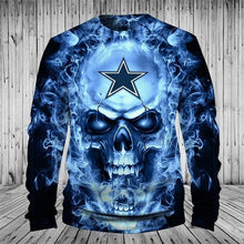 Load image into Gallery viewer, Dallas Cowboys NFL Apparel Men 3D Skull Polyester Zipper Hoodie Sweatshirt Personalized Full Color Full Plus Size Best Gift Printed Logo Team