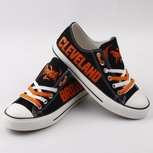 Load image into Gallery viewer, Cleveland Browns NFL Apparel Lightweight Comfort Canvas Shoes Sneaker Black Full Plus Size Best Gift Printed Logo Team
