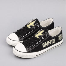 Load image into Gallery viewer, New Orleans Saints NFL Apparel Novelty Design Custom Canvas Shoes Sneaker Black Full Plus Size Best Gift Printed Logo Team