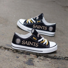 Load image into Gallery viewer, New Orleans Saints NFL Apparel Novelty Design Custom Canvas Shoes Sneaker Black Full Plus Size Best Gift Printed Logo Team