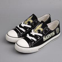 Load image into Gallery viewer, New Orleans Saints NFL Apparel Novelty Design Custom Canvas Shoes Sneaker Black Full Plus Size Best Gift Printed Logo Team