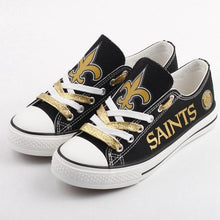 Load image into Gallery viewer, New Orleans Saints NFL Apparel Novelty Design Custom Canvas Shoes Sneaker Black Full Plus Size Best Gift Printed Logo Team