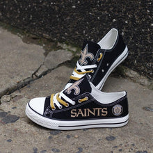Load image into Gallery viewer, New Orleans Saints NFL Apparel Novelty Design Custom Canvas Shoes Sneaker Black Full Plus Size Best Gift Printed Logo Team