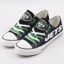 Load image into Gallery viewer, New York Jets NFL Apparel Letter Glow In The Dark Laces Shoes Sneaker Black/White Full Plus Size Best Gift Printed Logo Team
