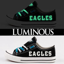 Load image into Gallery viewer, Philadelphia Eagles NFL Apparel Unisex Letter Glow In The Dark Laces Shoes Personalized Full Color Full Plus Size Best Gift Printed Logo Team