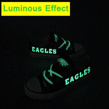 Load image into Gallery viewer, Philadelphia Eagles NFL Apparel Unisex Letter Glow In The Dark Laces Shoes Personalized Full Color Full Plus Size Best Gift Printed Logo Team