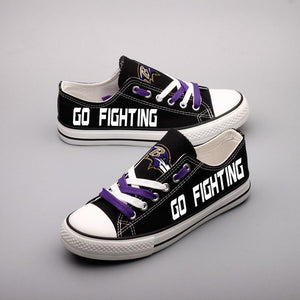 Baltimore Ravens NFL Apparel Lightweight Comfort Canvas Shoes Sneaker Black Full Plus Size Best Gift Printed Logo Team