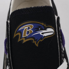 Load image into Gallery viewer, Baltimore Ravens NFL Apparel Lightweight Comfort Canvas Shoes Sneaker Black Full Plus Size Best Gift Printed Logo Team