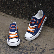 Load image into Gallery viewer, Chicago Bears NFL Apparel Unisex Novelty Design Custom Canvas Shoes Blue Full Plus Size Best Gift Printed Logo Team