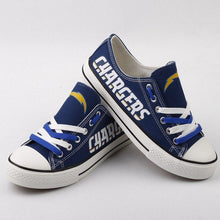Load image into Gallery viewer, Los Angeles Chargers NFL Apparel Lightweight Comfort Canvas Shoes Sneaker Blue Full Plus Size Best Gift Printed Logo Team