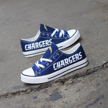 Load image into Gallery viewer, Los Angeles Chargers NFL Apparel Lightweight Comfort Canvas Shoes Sneaker Blue Full Plus Size Best Gift Printed Logo Team