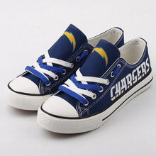 Load image into Gallery viewer, Los Angeles Chargers NFL Apparel Lightweight Comfort Canvas Shoes Sneaker Blue Full Plus Size Best Gift Printed Logo Team