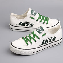 Load image into Gallery viewer, New York Jets NFL Apparel Letter Glow In The Dark Laces Shoes Sneaker Black/White Full Plus Size Best Gift Printed Logo Team