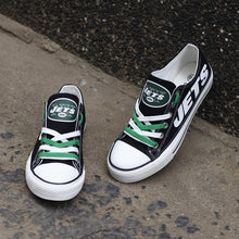 Load image into Gallery viewer, New York Jets NFL Apparel Letter Glow In The Dark Laces Shoes Sneaker Black/White Full Plus Size Best Gift Printed Logo Team