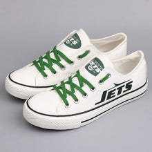 Load image into Gallery viewer, New York Jets NFL Apparel Letter Glow In The Dark Laces Shoes Sneaker Black/White Full Plus Size Best Gift Printed Logo Team
