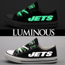 Load image into Gallery viewer, New York Jets NFL Apparel Letter Glow In The Dark Laces Shoes Sneaker Black/White Full Plus Size Best Gift Printed Logo Team