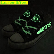 Load image into Gallery viewer, New York Jets NFL Apparel Letter Glow In The Dark Laces Shoes Sneaker Black/White Full Plus Size Best Gift Printed Logo Team