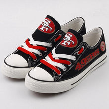 Load image into Gallery viewer, San Francisco 49ers NFL Apparel Unisex Letter Glow In The Dark Laces Shoes Black Full Plus Size Best Gift Printed Logo Team